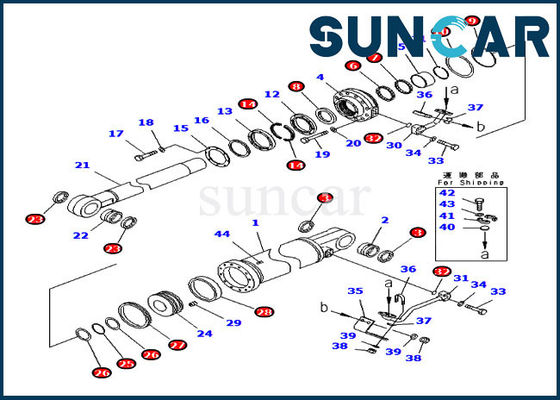 ISO9001 131-62-05080 کیت تعمیر مهر و موم سیلندر آسانسور D50A-16 کیت تعویض دوزر کوماتسو