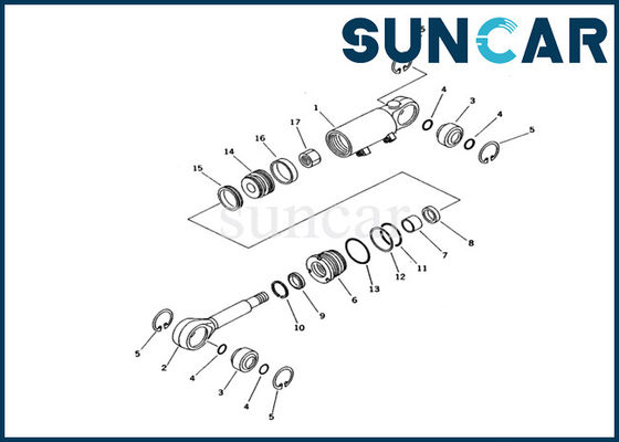 قطعات تعمیر سیلندر هیدرولیک کیت سیلندر مهر و موم 707-98-12410 متناسب با بیل مکانیکی PC12UU-2
