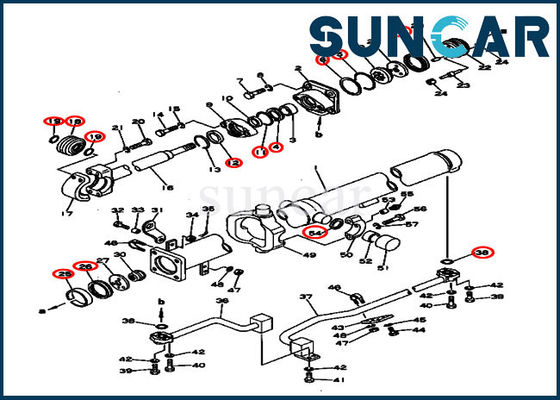 کیت مهر و موم سیلندر هیدرولیک 130-63-05020 متناسب با بولدوزر Komatsu D53A-16 D53P-16