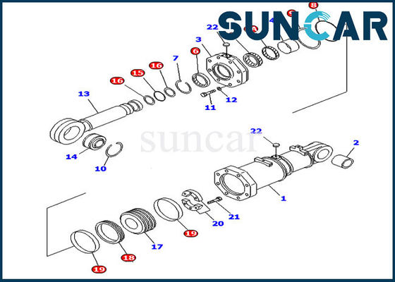 کیت مهر و موم سیلندر دو شیب D575A-2 D575A-3 707-98-95430 کیت سرویس دوزر کوماتسو