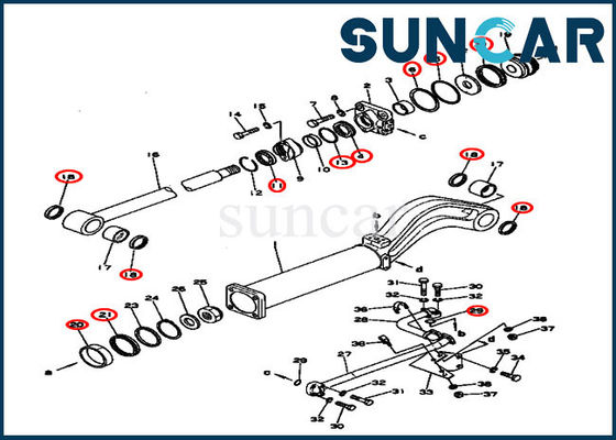 کیت سرویس سیلندر تخلیه 131-63-05020 کیت مهر و موم تعمیر 131-63-05020 برای D53S-16 کوماتسو