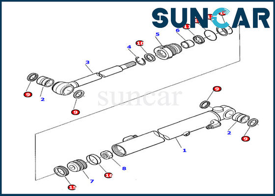 کیت مهر و موم سیلندر بازو 878000203 تعمیر واشر مهر و موم روغن بیل مکانیکی Komatsu PC20-7