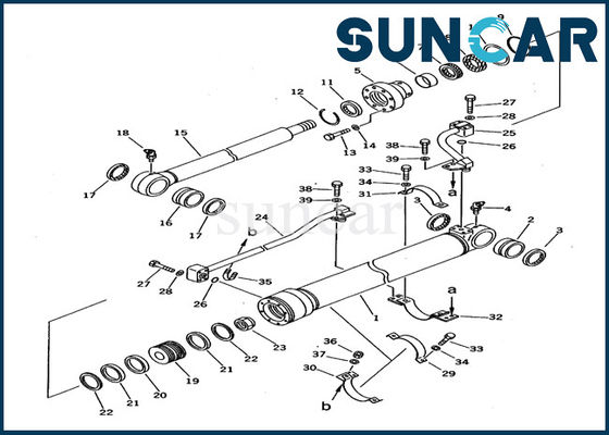 کیت تعمیر مهر و موم سیلندر سطل 707-98-27600 ماشین آلات برای بیل Komatsu PC100-5