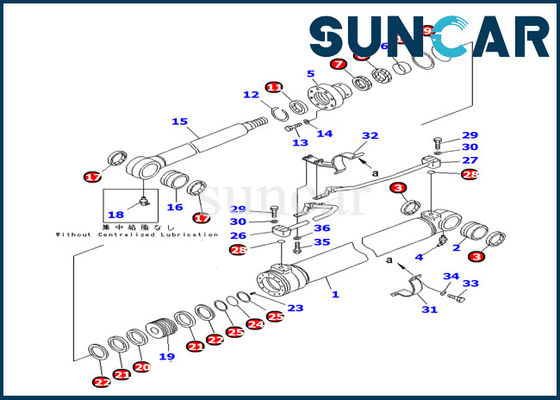 707-98-36250 کیت سرویس سیلندر بوم بیل مکانیکی Komatsu PC100-6Z قطعات داخلی کیت مهر و موم تعمیر