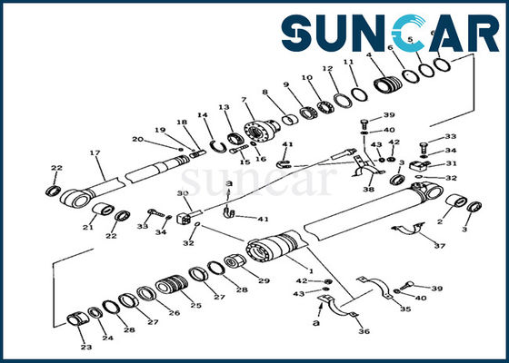 کیت مهر و موم سیلندر بازو 707-99-44200 کیت تعویض کوماتسو برای قطعات داخلی بیل PC100-5C
