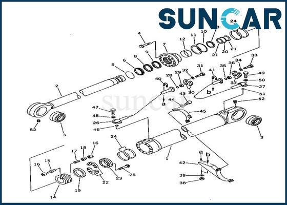707-99-77250 کیت سرویس سیلندر سطل کیت مهر و موم سیلندر هیدرولیک برای Komatsu PC1000-1