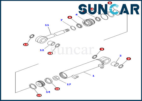 707-98-03400 کیت مهر و موم سیلندر سطل مناسب کوماتسو PC10MR-1 سیلندر هیدرولیک Assy تعمیر