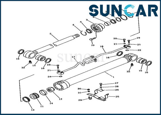 707-98-36110 کیت مهر و موم سیلندر هیدرولیک متناسب با کیت مهر و موم سیلندر سطل بیل مکانیکی Komatsu PC100-3