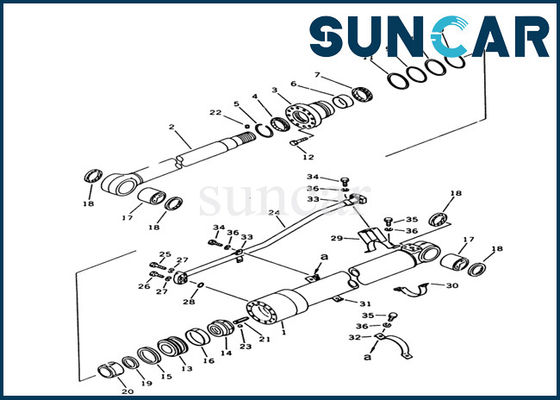 کیت مهر و موم سیلندر بازو 707-98-38600 کیت تعمیر مقاومت روغن برای PC100-3 بیل مکانیکی Komatsu