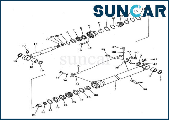 707-99-36620 کیت مهر و موم سیلندر بازوی بیل مکانیکی قطعات داخلی مونتاژ سیلندر Komatsu PC100N-6