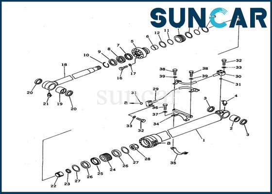 707-99-37610 کیت تعمیر سیلندر کوماتسو بوم سیلندر بیل کیت مهر و موم مناسب قطعات داخلی PC100N-6