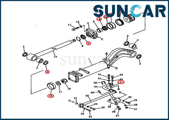 135-63-05010 کیت سرویس سیلندر آب بندی کمپرسی متناسب با لودرهای خزنده کوماتسو D57S-1