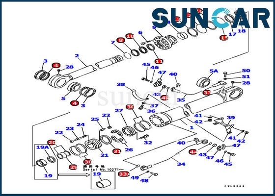 مقاومت در برابر سایش 707-99-77230 کوماتسو PC1000-1 سطل سیلندر آب بندی کیت بیل مکانیکی قطعات داخلی