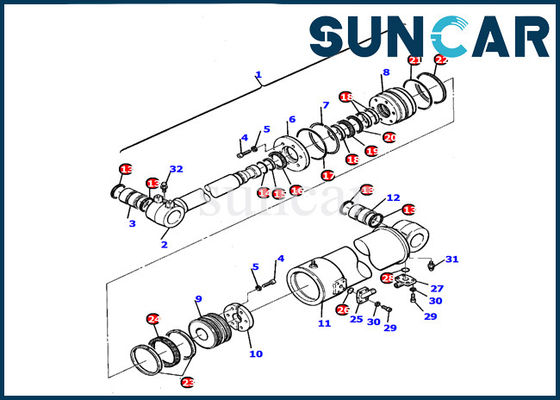 کیت واشر Komastu 21D-61-15170 Blade Cylinder Seal Kit واشر PC110R-1 کیت تعمیرات بیل مکانیکی