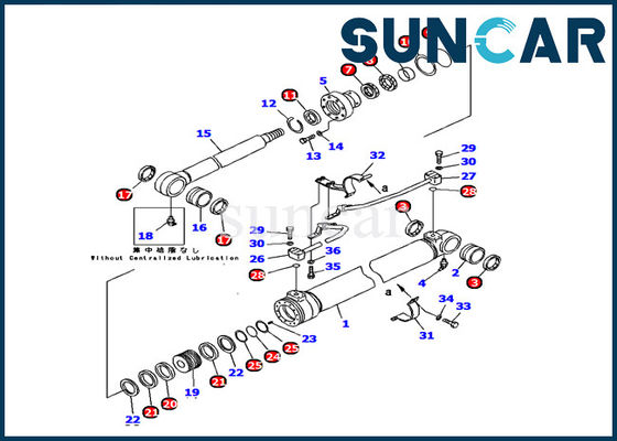 707-98-37670 کیت مهر و موم سیلندر بوم برای کیت تعمیر مدل سنگین بیل مکانیکی Komatsu PC120-6