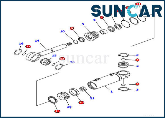 707-99-43680 کیت تعمیر مهر و موم هیدرولیک D61PX-12 کیت سیلندر Dozer Komatsu