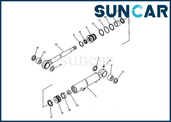 کیت مهر و موم سیلندر چرخشی 21S-63-02040 کوماتسو مناسب مدل های PC03-1 کیت تعمیر داخلی بیل