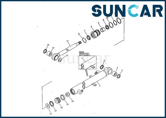 قطعات تعویض سیلندر مقاومت روغن روغن کیت سیلندر سطل PC05-5 Komatsu 707-00-50630