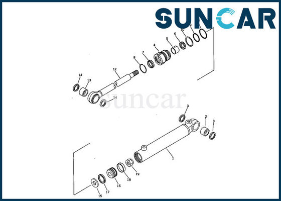 707-00-50640 کیت سرویس سیلندر چرخشی Komatsu PC05-5 کیت مهر و موم تعمیر برای مینی بیل
