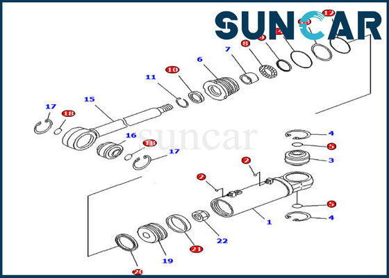 D61EX-15 D61PX-15 قطعات نصب شده Komatsu 707-99-43690 کیت مهر و موم سیلندر هیدرولیک دوزر