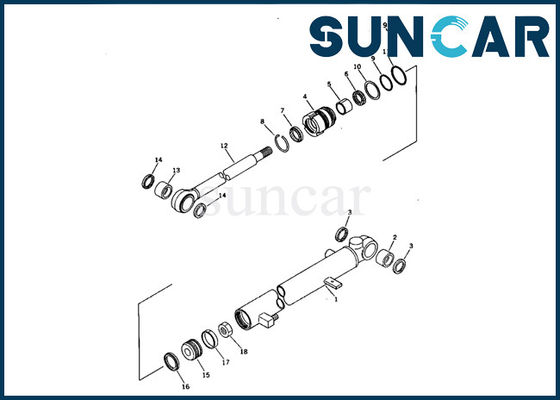 707-00-50670 کیت آب بندی سیلندر بازو کوماتسو PC05-6 کیت تعمیر مهر و موم تعویض مینی بیل