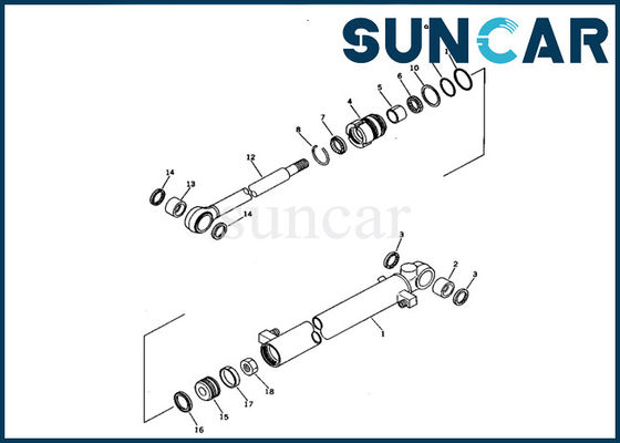 کیت مهر و موم سیلندر سطل 707-00-50680 کیت سرویس تعویض کوماتسو مینی بیل مکانیکی PC05-6
