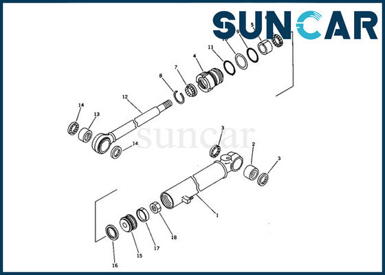 707-00-50691 کیت سیلندر لوله کشی هیدرولیک کیت مهر و موم نوسان کیت مهر و موم مناسب PC05-6 Komatsu