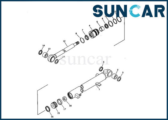 707-00-55010 کیت مهر و موم سیلندر بازو Komatsu PC07-1 Mini Excavator Inner Repair Inner