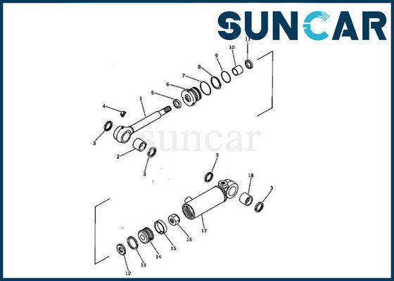 707-00-60310 کیت مهر و موم سیلندر تیغه Komatsu PC05-1 کیت تعمیر مهر و موم مینی بیل تعویض