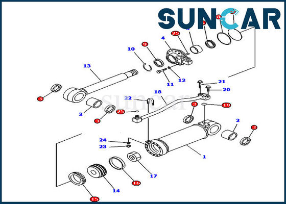 کیت سرویس سیلندر 7079852220 کیت مهر و موم سیلندر Ripper برای Komatsu Bulldozer D65EX-15