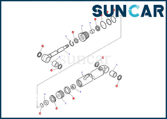 کیت مهر و موم سیلندر Boom Swing 878000382 Komatsu Excavator PC05-7 کیت واشر مهر و موم روغن تعمیر داخلی