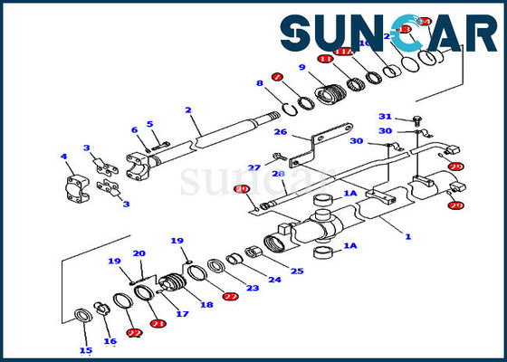 کیت تعمیر سیلندر کیت مهر و موم بالابر کوماتسو D85EX-15 D85PX-15 بولدوزر 707-99-36140