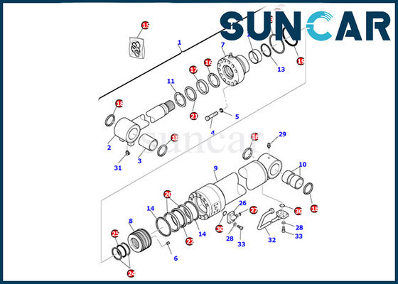 707-99-41300 مهر و موم هیدرولیک PC110R-1 کیت مهر و موم سیلندر کیت واشر برای بیل کوماتسو