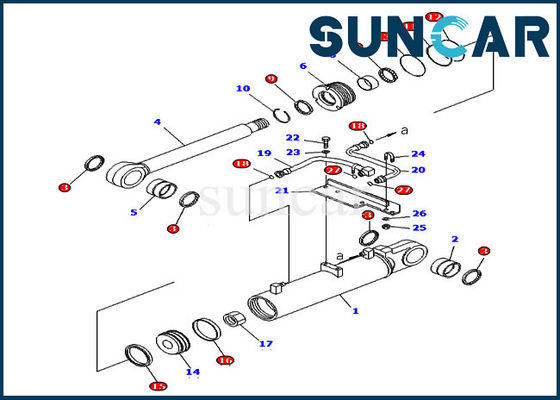 707-98-43650 کیت تعمیر سیلندر سیلندر آسانسور Ripper Lift Kit تعمیر سرویس D85EX-15 Komatsu