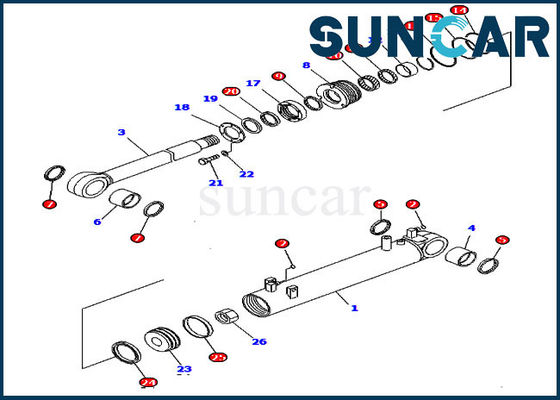 707-99-43380 7079943380 کیت سرویس هیدرولیک D85EX-15 کیت مهر و موم سیلندر کوماتسو