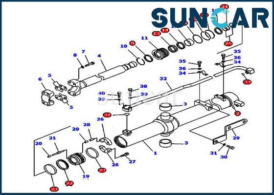 707-99-24555 کیت مهر و موم تعمیر سیلندر وزن برای بولدوزرهای خزنده کوماتسو D85C-21