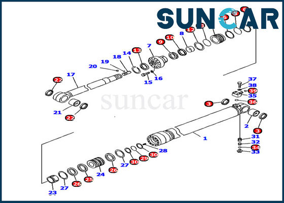 کیت مهر و موم سیلندر بازوی هیدرولیک 707-99-44390 کیت تعمیرات بیل مناسب کوماتسو PC128US-2-AC