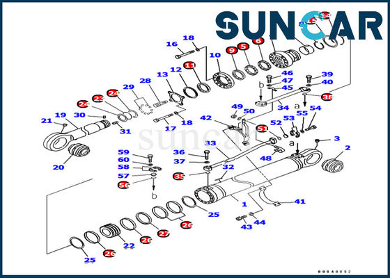 707-99-69780 کیت مهر و موم سیلندر بازو کیت سرویس سیلندر هیدرولیک متناسب با بیل مکانیکی Komatsu PC1250-7