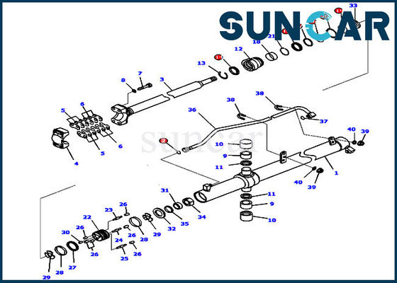 ISO9001 کیت مهر و موم 707-99-27110 کیت آب بندی تعمیر سیلندر آسانسور برای قطعات سرویس D65WX-16 Komatsu