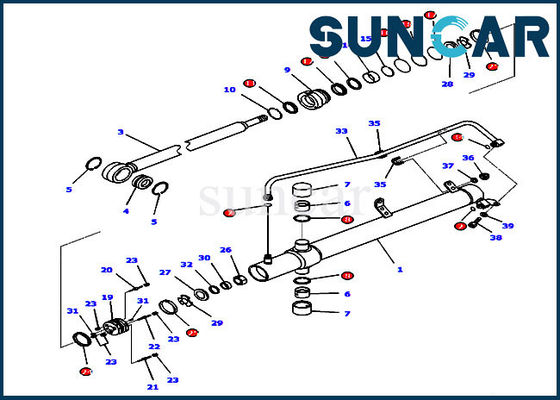 707-99-26730 Dozer Blade Lift Cylinder Seal Kit برای مدل های D65EX-16 D65PX-16 Komatsu