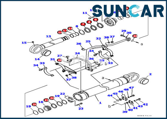 کیت سرویس کوماتسو 707-99-77050 کیت مهر و موم سیلندر سطل برای تعویض بیل PC1250-8