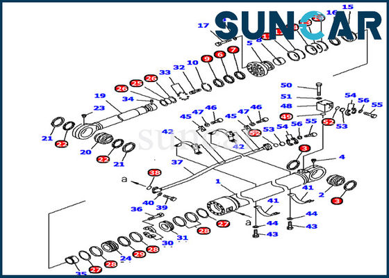 707-99-89250 کیت مهر و موم سیلندر بازو Komatsu متناسب با کیت تعمیرات داخلی مدل بیل مکانیکی PC1250-7