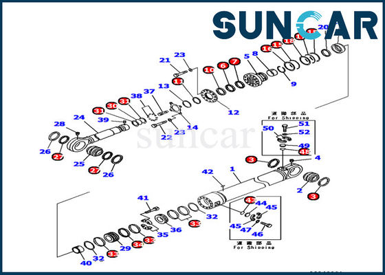 707-99-89270 کیت مهر و موم کوماتسو مقاومت در برابر روغن PC1250-7 کیت سرویس سیلندر بازوی بیل