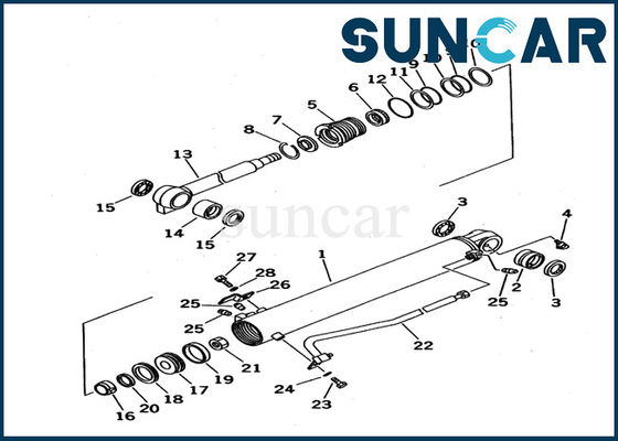 هیدرولیک کوماتسو مهر و موم 707-98-13020 PC12UU-2 بیل سطل سیلندر قطعات داخلی مهر و موم کیت
