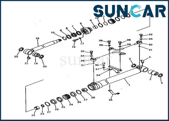 کیت مهر و موم سیلندر تخلیه 707-98-43530 متناسب با کیت مهر و موم بیل Komatsu CD110R-1 PC128UU-2
