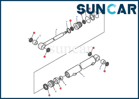 کیت مهر و موم سیلندر Boom Swing 878000497 کیت Komatsu Excavator PC12R-8 کیت مهر و موم تعمیر داخلی