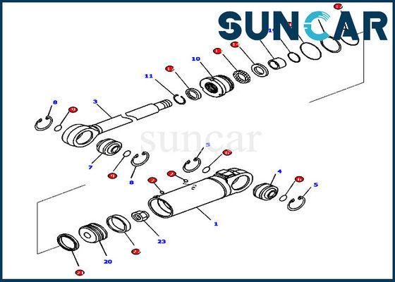 707-99-43740 7079943740 Dozer Blade Tilt Cylinder Seal Kit D65PX-16 قطعات داخلی کوماتسو