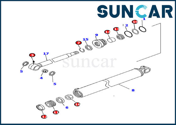 707-98-35330 کیت مهر و موم سیلندر کوماتسو RLG PC130F-7 کیت سرویس داخلی سیلندر بیل مکانیکی