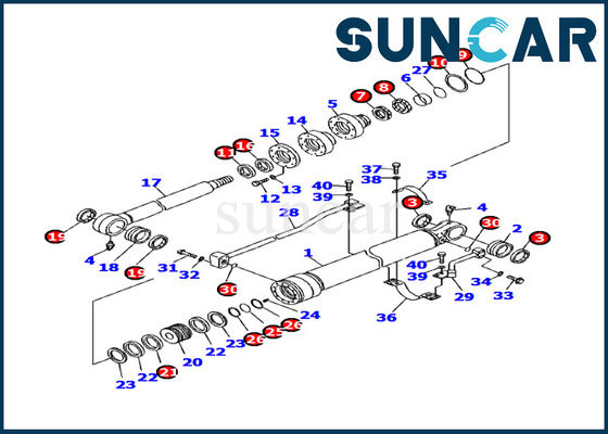 707-99-24730 کیت آب بندی بیل مکانیکی کوماتسو مقاومت روغن PC130F-7 کیت تعمیر سیلندر سطل