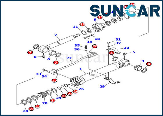 PC138US-8 Komatsu 707-99-27780 سطل بیل سیلندر مهر و موم ماشین آلات مهر و موم قطعات تعمیر
